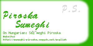 piroska sumeghi business card